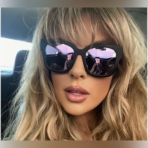 BRAND NEW DIFF EYE BELLA II - MATTE BLACK + LAVENDER FLASH SUNGLASSES